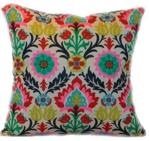 Cotton Hand Embroidered Pillow Cover, Size : 18x18 Inch