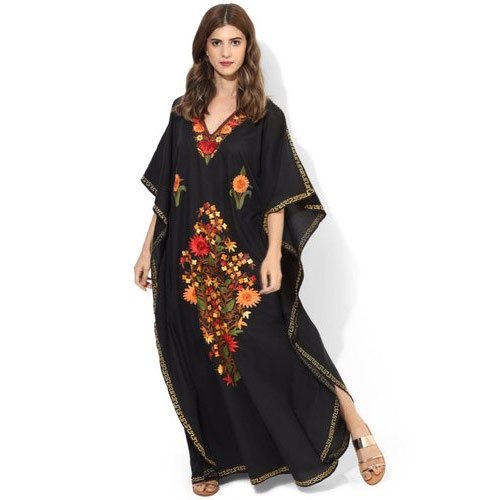 Full Sleeve Kaftan Embroidered Night Wear, Size : S, L, XL