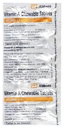 Abbott Vitamin A Tablet, Packaging Size : 1*10