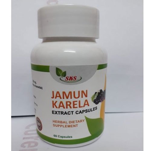 SKS Jamun Karela Extract Capsules, Packaging Type : Plastic Bottle