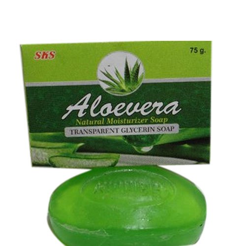 Transparent Glycerin Base Aloe Vera Soap, for Hotel, Home, Packaging Size : 75gm