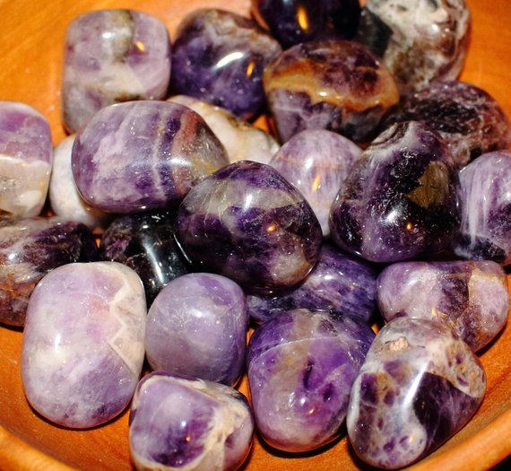 Amethyst Tumbled Stone, Color : purple