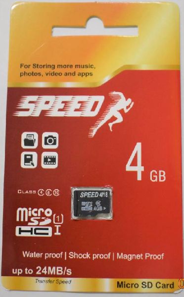 Speed 4 GB Memory Card, for Camera, Laptop, Mobile, Capacity : 4gb