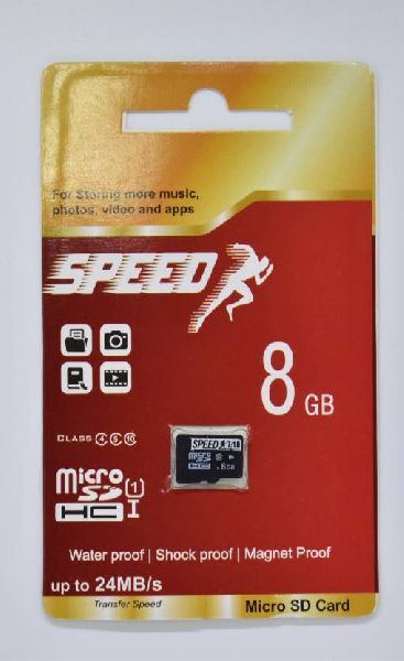 Speed 8 GB Memory Card, for Camera, Laptop, Mobile, Capacity : 8gb