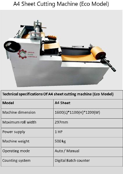 A4 Sheet cutting machine Economy model