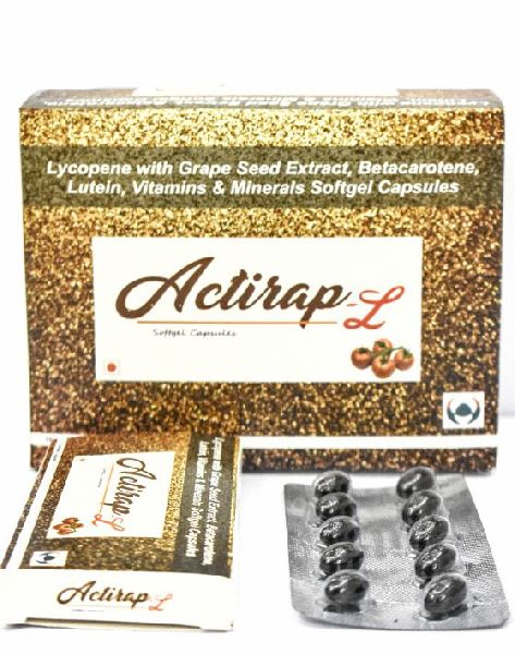 Grape Seed Extract 25mg + Lycopene 2mg + Multivitamins + Multiminerals + Antioxidant Softgel Capsule : Actirap- L