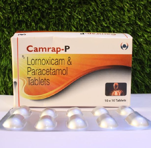 Lornoxicam 8mg + Paracetamol 325mg Tablet, for Clinic, Hospital, Form : Solid