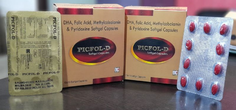 Dha, Folic Acid, Methylcobalamin, Pyridoxine Soft Gel Capsules