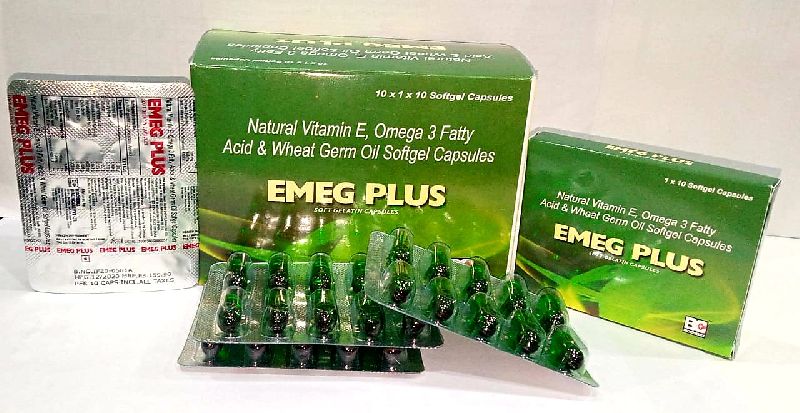 Natural Vitamin - E, Omega 3 Fatty Acid & Wheat Germ Oil Softgel Capsules