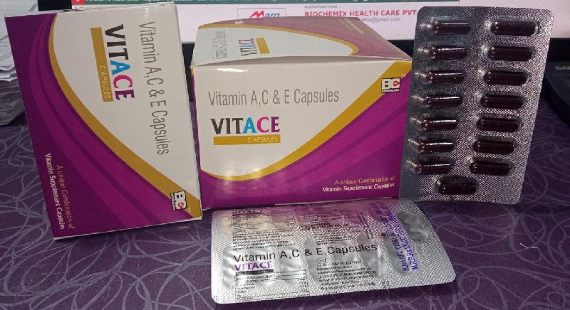 Vitamin A, C, E Capsules, Packaging Type : Plastic Packets