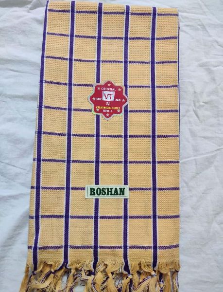 Rectangular Cotton Check Towel, Pattern : Solid