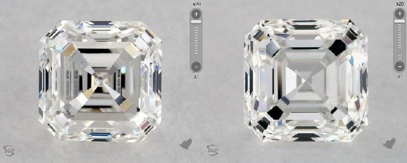 Square cut Diamond loose diamond emerald cut