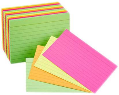 Paper Index Cards, Style : Loose Ruled Sheet