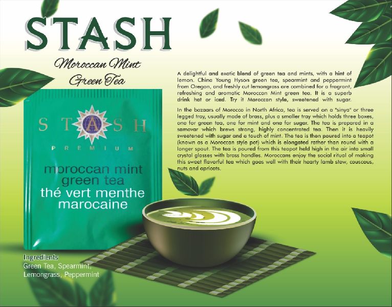 Moroccan Mint Green Tea Sachet Available in India