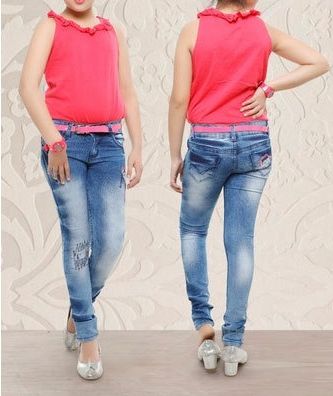 Spandex. Girls Faded Jeans, Feature : Anti-Wrinkle, Comfortable