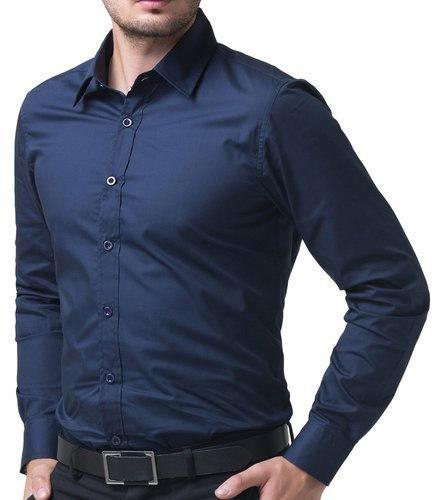 Silk Mens Plain Shirt, Length : 40 Inch