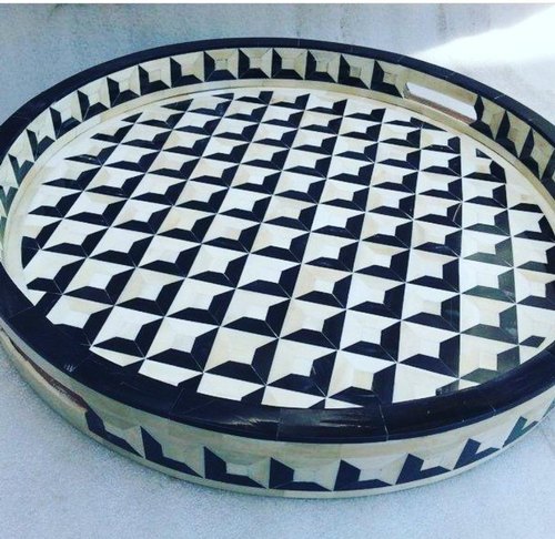 Circular 14x2 Inch Resin Serving Tray, Feature : Durable, High Quality