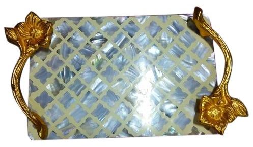 Printed Wooden mother of pearl tray, for Gift Packing, Serving