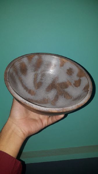 Wooden bowl, Color : Brown Grey