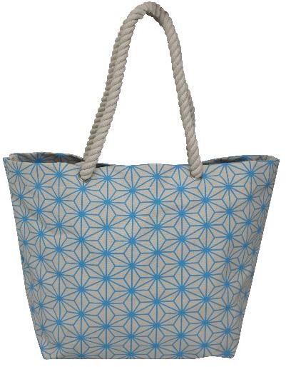 12 Oz Natural Canvas Floral Print Tote Bag With Hanging Zip Pocket, Technics : Machine Made