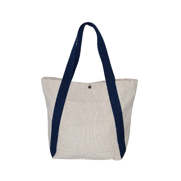 Natural Canvas Shopping Bag With Web Handle