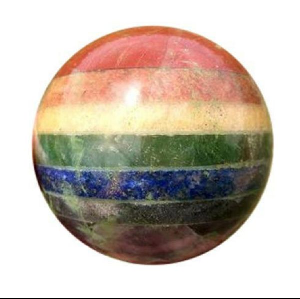 Ball Polished Seven chakra bonded sphere, for Meditation, Healing, Reiki, Style : Feng shui