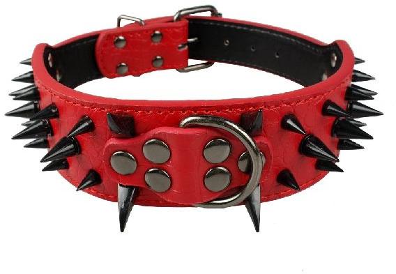 Plain Red Leather Dog Collar, Style : Buckle, Button