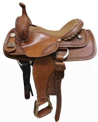 Western Leather Saddle, Size : Standard