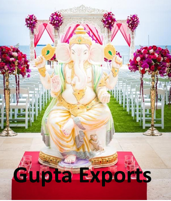 Polished Printed Fiber Lord Ganesha Statue, Packaging Type : Thermocol Box