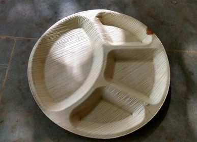 Areca Leaf Compartment Plate, for Food serving