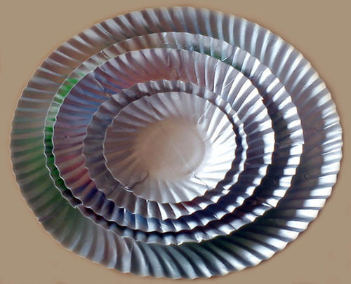Round Silver Laminated Paper Plate, for Food serving, Size : Multisizes