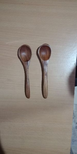 Round Polished Plain Wooden wood spoons, for Home, Restaurant, Size : 10cm
