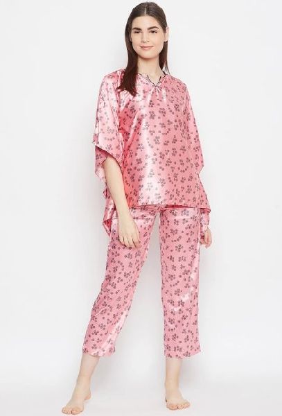 Printed Silk Kaftan Pyjama Set, Feature : Comfortable, Easily Washable, Impeccable Finish