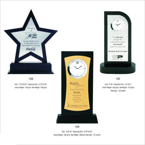Rectangular Polished Glass Certificate Plaque, for Award Use, Feature : Fine Finishing, Fine Quality