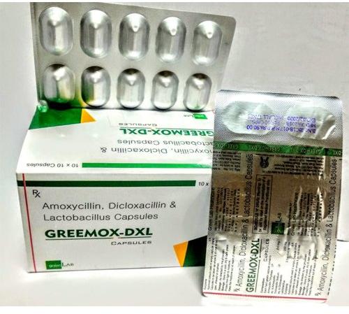 Amoxycillin Dicloxacillin and Lactobacillus Capsules, Grade : Medical Grade