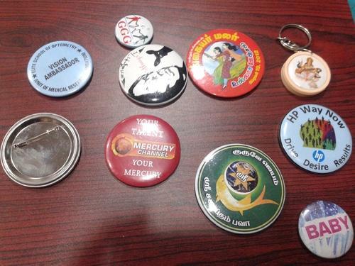 Printed tin badges, Shape : Round