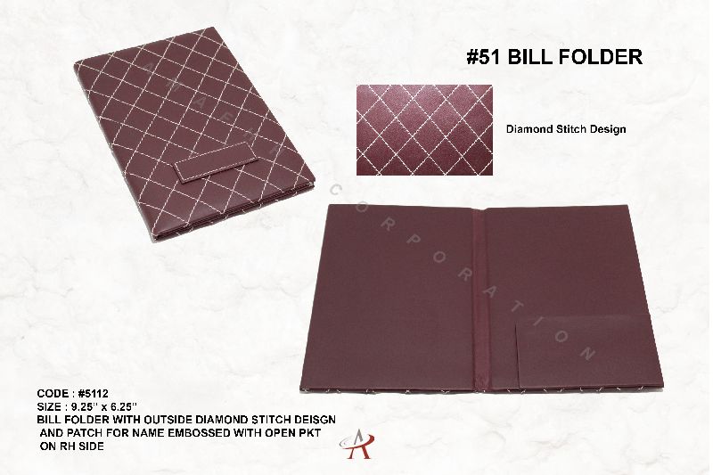 Bill Folder, for Hotels, Personal, Resorts, Feature : Precisely Designed