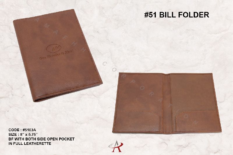 FAUX LEATHER BILL FOLDER, for Hotels, Personal, Resorts