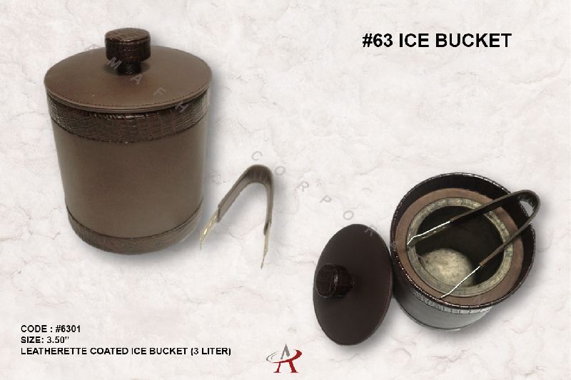 Plain Leatherette ice bucket, Size : Multisizes, 3.50 Inches