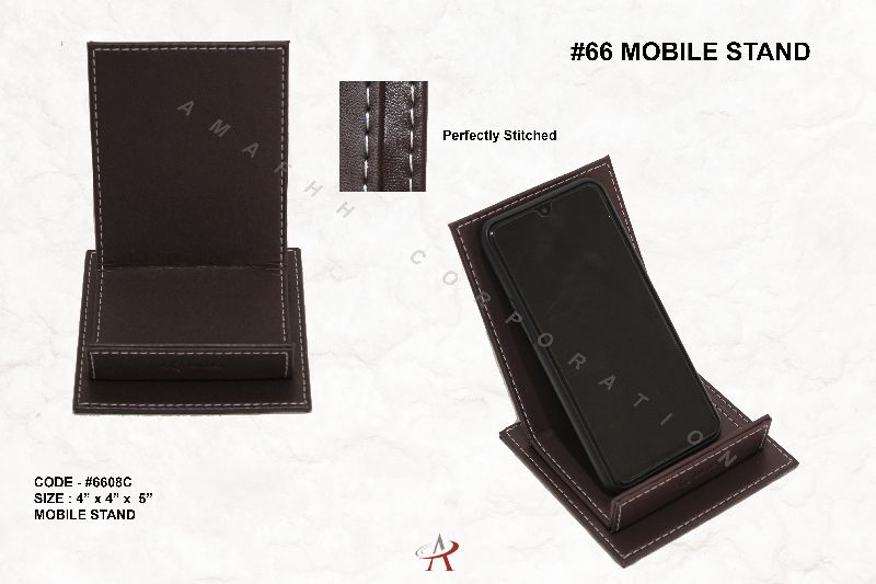Leatherette Mobile Stand, for Desk Organiser, Size : 4 X 4 X 5 Inches