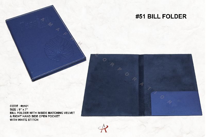 Suede Bill Folder, for Hotels, Resorts, Hotels, Restaurants, Resorts, Feature : Reasonable Cost
