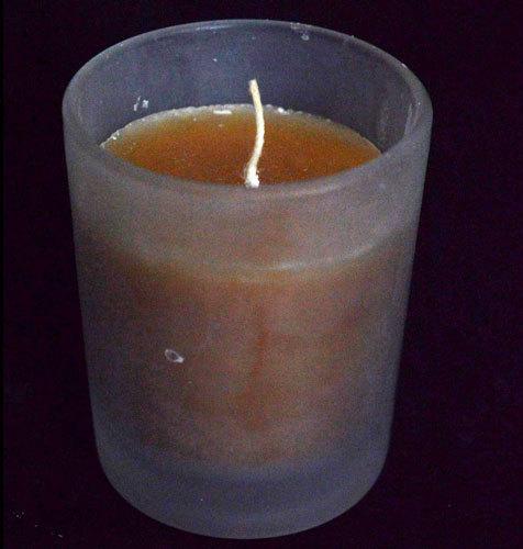 Orange Glass Palm Wax Candle