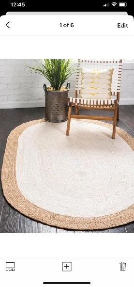white natural jute round rug 4