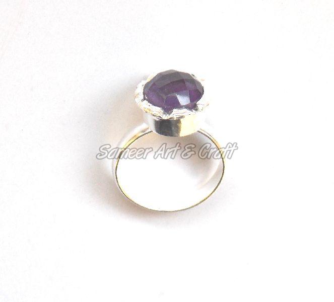 925 Sterling Silver Amethyst Jewelry Gemstone Ring
