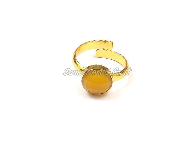 Yellow Round Gemstone Ring