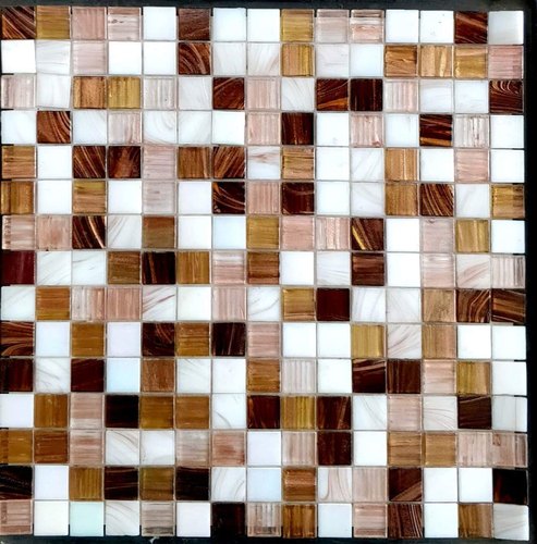 Mosarcho Glass Mosaic Bathroom Tile, Color : Brown