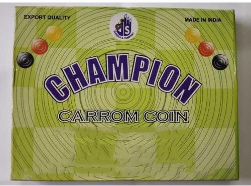 Bharati International Wooden Carrom Coin, Color : Brown, Black, etc