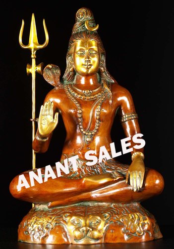 Anant Sales Brass Lord Shiva Statue, Color : Multicolour