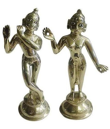 Brass Panchdhatu Iskon Radha Krishna Statue, Packaging Type : Loose