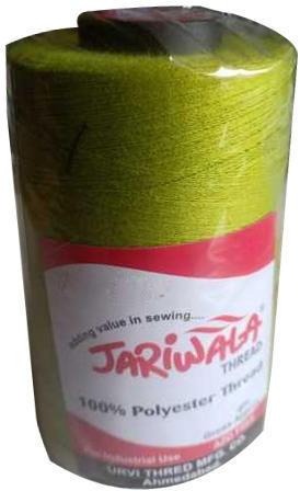 Jariwala Dyed Parrot Green Polyester Thread, Technique : Twisted